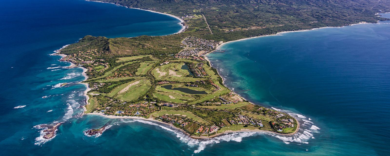 Aerial view of the Punta Mita peninsula on the Mexican Pacific